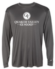 Load image into Gallery viewer, QUAKER VALLEY ICE HOCKEY-  YOUTH &amp; ADULT PERFORMANCE SOFTLOCK LONG SLEEVE T-SHIRT - GRAPHITE OR BLACK