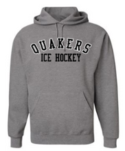 Load image into Gallery viewer, QUAKER VALLEY ICE HOCKEY YOUTH &amp; ADULT HOODED SWEATSHIRT - BLACK OR OXFORD GRAY