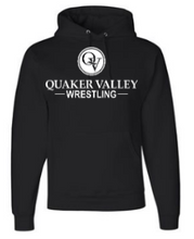 Load image into Gallery viewer, QUAKER VALLEY WRESTLING YOUTH &amp; ADULT HOODED SWEATSHIRT - BLACK OR OXFORD GRAY