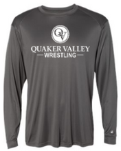 Load image into Gallery viewer, QUAKER VALLEY WRESTLING-  YOUTH &amp; ADULT PERFORMANCE SOFTLOCK LONG SLEEVE T-SHIRT - GRAPHITE OR BLACK