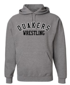 QUAKER VALLEY WRESTLING YOUTH & ADULT HOODED SWEATSHIRT - BLACK OR OXFORD GRAY