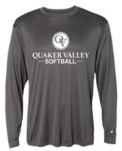 Load image into Gallery viewer, QUAKER VALLEY SOFTBALL-  YOUTH &amp; ADULT PERFORMANCE SOFTLOCK LONG SLEEVE T-SHIRT - GRAPHITE OR BLACK