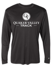 Load image into Gallery viewer, QUAKER VALLEY TRACK-  YOUTH &amp; ADULT PERFORMANCE SOFTLOCK LONG SLEEVE T-SHIRT - GRAPHITE OR BLACK