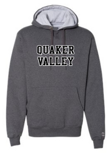 QUAKER VALLEY CHAMPION BRAND COTTON MAX ADULT HOODED SWEATSHIRT - CHARCOAL HEATHER