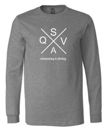 QVSA SWIMMING & DIVING: YOUTH & ADULT LONG SLEEVE T-SHIRT W/ 1 COLOR DESIGN