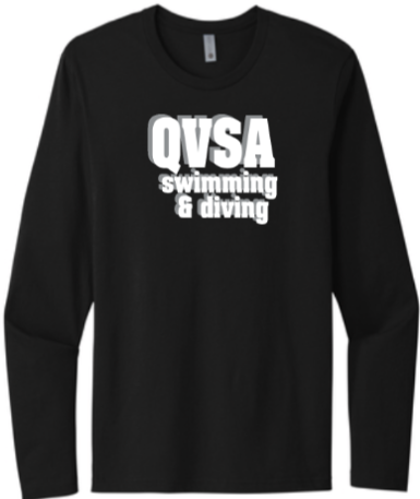 *NEW* QVSA SWIMMING AND DIVING COTTON JERSEY ADULT LONG SLEEVE - BLACK