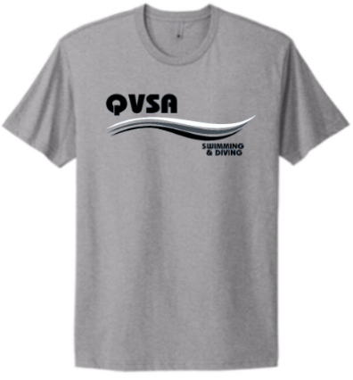 *NEW* QVSA SWIMMING AND DIVING COTTON JERSEY ADULT SHORT SLEEVE TEE -  HEATHER GRAY