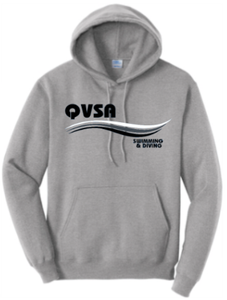 *NEW* QVSA SWIMMING AND DIVING YOUTH & ADULT HOODED SWEATSHIRT - ATHLETIC HEATHER