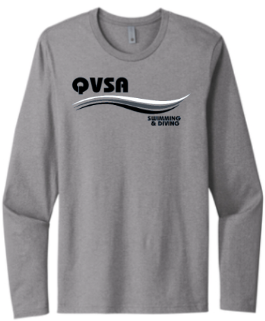 *NEW* QVSA SWIMMING AND DIVING COTTON JERSEY ADULT LONG SLEEVE - HEATHER GRAY