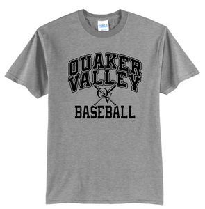 2023 FUNDRAISER - QUAKER VALLEY BASEBALL CORE COTTON JERSEY YOUTH & ADULT SHORT SLEEVE TEE