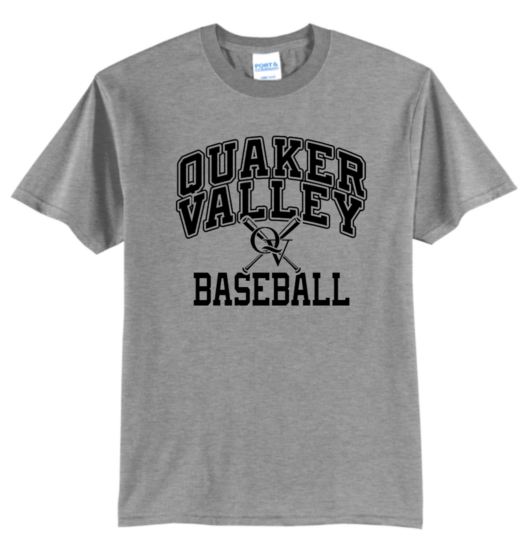 QUAKER VALLEY BASEBALL CORE COTTON JERSEY YOUTH & ADULT SHORT SLEEVE TEE