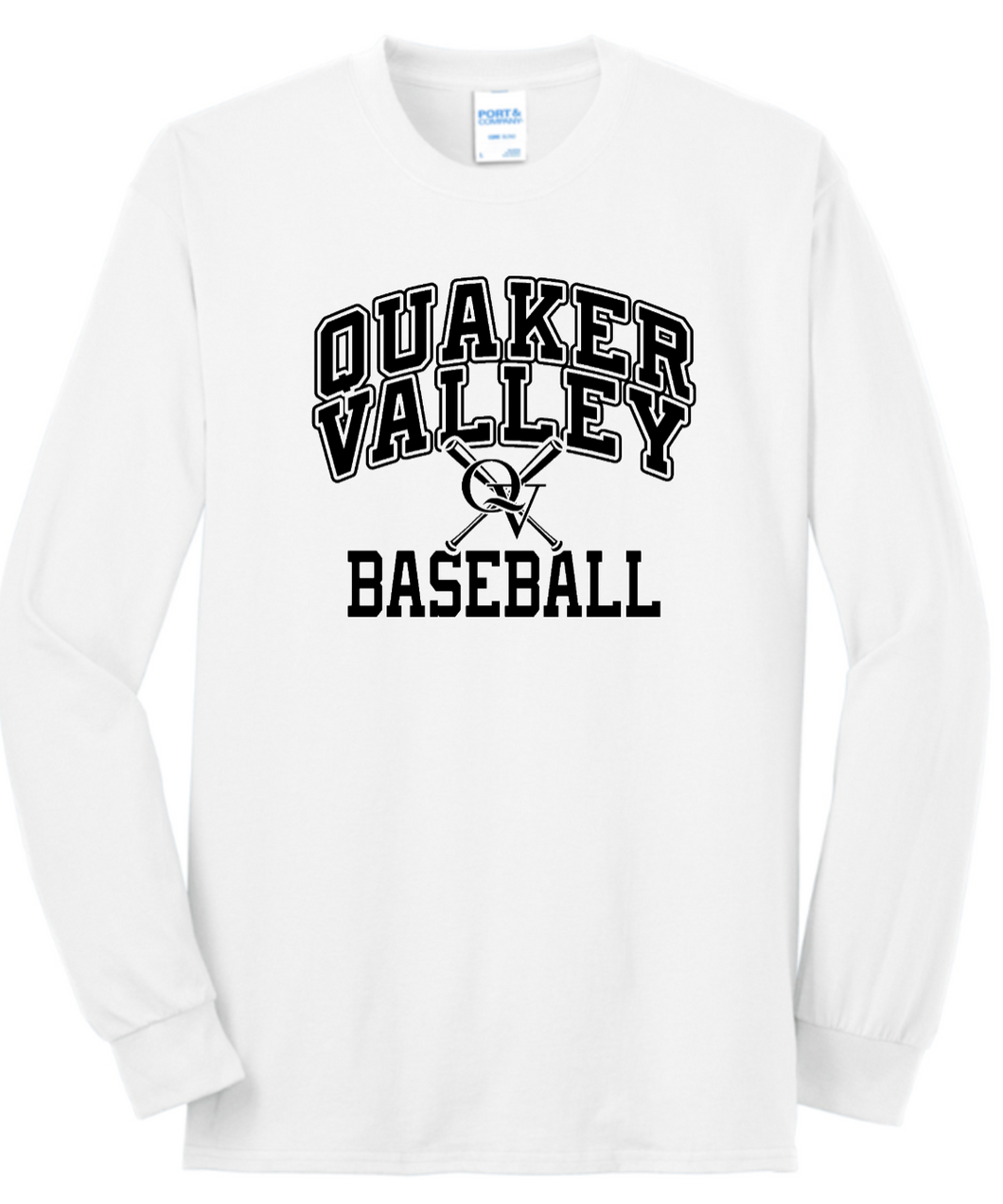 QUAKER VALLEY BASEBALL CORE COTTON JERSEY YOUTH & ADULT LONG SLEEVE TEE