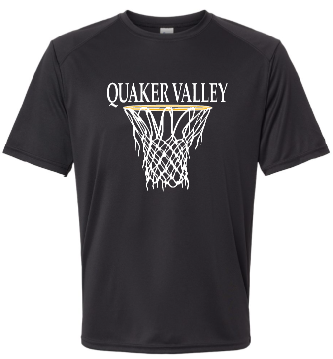 2022 QVMS GIRLS BASKETBALL -  YOUTH & ADULT PERFORMANCE SHORT SLEEVE T-SHIRT - BLACK